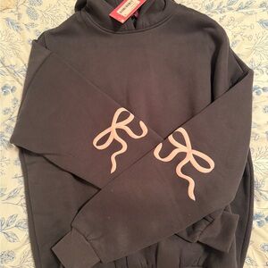 Edikted Charcoal Sweatshirt with Pink Accents
